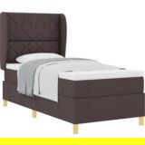 Box Spring Krevet s Madracem - Tamnosmeđi 90x200 cm Tkanina | shoptok.hr