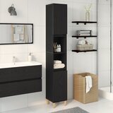 vidaXL Kupaonski ormar Crni hrast 30x30x190 cm Konstrukcijsko drvo | shoptok.hr