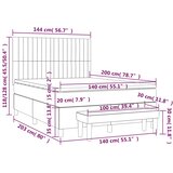  Krevet s oprugama i madracem crni 140x200 cm od tkanine | shoptok.hr