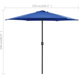  Vrtni suncobran s aluminijskim stupom 270 x 246 cm azurnoplavi | shoptok.hr