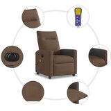  Električni masažni naslonjač od tkanine smeđi | shoptok.hr