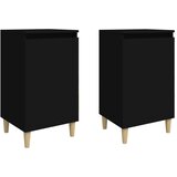 Maison Chic Dvo delni komplet Nočne omarice - Nočne mize črna 40x35x70 cm inženirski les, (21687953) Cene
