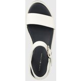 Tommy Hilfiger Usnjeni sandali NEW ARTISANAL FLATFORM ženski, bela barva | Shoptok.si