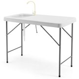 Costway Zložljiva potovalna miza Prenosna miza z umivalnikom 115 x 59 x 93 cm, (5000291808) Cene