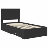  Krevetna konstrukcija s uzglavljem Crna i srebrna 90 x 200 cm | shoptok.hr