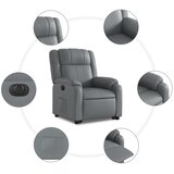  Električni naslonjač na podizanje od umjetne kože siva | shoptok.hr