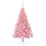 vidaXL Umjetna preddekorirana božićna jelka Roza 150 cm PVC | Shoptok.si
