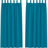 vidaXL Zavese z zavesami 2 pcs Turkizna 260 x 140 cm Poliester | Shoptok.si