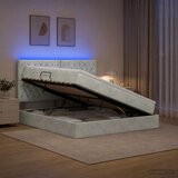  LED krevet za pohranu s madracem Svjetlosiva 160 x 200 cm | shoptok.hr