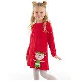 Denokids Naughty Deer Girl Christmas Velvet Red Dress | Shoptok.si