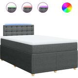 vidaXL Box spring postelja z vzmetnico temno siva 120x190 cm blago | Shoptok.si