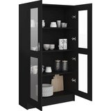 vidaXL Vitrina črna 82,5x30,5x150 cm iverna plošča, (20623068) | Shoptok.si