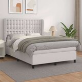  Box spring postelja z vzmetnico bel 140x200 cm umetno usnje, (20900291) Cene