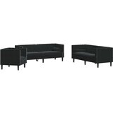  Set sofe 3 pcs Crna Baršun | shoptok.hr