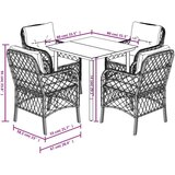  5-dijelni vrtni blagovaonski set s jastucima od poliratana crni | shoptok.hr