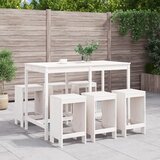  The Living Store Vrtna barska garnitura 7-delna bela trdna borovina - Vrtna Barska Garnitura, (21475805) | Shoptok.si
