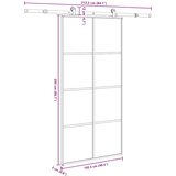  Klizna vrata s priborom 102,5x205 cm od stakla ESG i aluminija | shoptok.hr