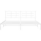  Metalni okvir za krevet s uzglavljem bijeli 193x203 cm | shoptok.hr