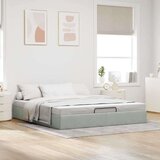 vidaXL Otomanski posteljni okvir brez vzmetnice svetlo siv 200x200 cm | Shoptok.si