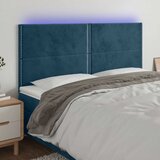  LED uzglavlje tamnoplavo 160x5x118/128 cm baršunasto | shoptok.hr