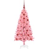  Božićno drvce s 150 LED svjetlima Ružičasta 120 cm PVC | shoptok.hr