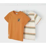 Mayoral Otroška bombažna kratka majica 2-pack oranžna barva