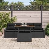  Sjedeća garnitura za vrt 5 kom. Crna Poli ratan | shoptok.hr