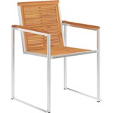 Maison Chic Vrtni stoli - Stol za vrt 2 kosa trden akacijev les in nerjaveče jeklo JS1341, (21878024) | Shoptok.si