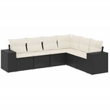 Maison Chic Seti vrtnega pohištva - Vrtna garnitura - Vrtni pohištvo set 6-delna z blazinami črna poli ratan, (21805982) | Shoptok.si