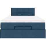  Otomanski okvir kreveta s madraca plavi 120x190 cm od tkanine | shoptok.hr