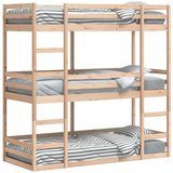vidaXL Trojni pograd 75x190 cm trdna borovina | Shoptok.si