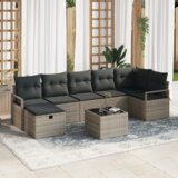 vidaXL 8-dijelni vrtni kauč set s jastučićima sivi poli ratan | shoptok.hr