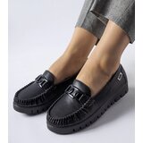Gemre Black wedge buckle moccasins Lionella | Shoptok.si