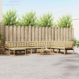  Set vanjskih sofa 9 pcs Bijela i bež Čvrsto drvo akacije | shoptok.hr