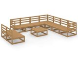  Vrtna sedežna garnitura 10-delna medeno rjava trdna borovina, (20975234) | Shoptok.si