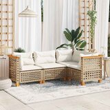  4-dijelni set vrtnih sofa s jastucima bež od poliratana | shoptok.hr