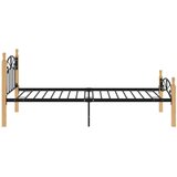  Okvir kreveta crni od metala i masivne hrastovine 90 x 200 cm | Eponuda.com