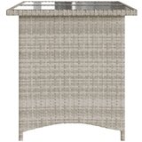 vidaXL Vrtni stol sa staklenom pločom sivi 110x68x70 cm od poliratana | shoptok.hr