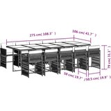 vidaXL 11-dijelni vrtni blagovaonski set s jastucima svijetlosivi | shoptok.hr
