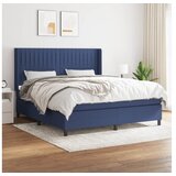 vidaXL Box spring postelja z vzmetnico modra 180x200 cm blag Cene
