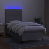  Krevet box spring s madracem LED svjetlosivi 80x200 cm tkanina | shoptok.hr