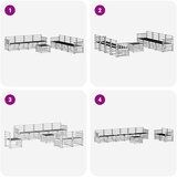 Set vanjskih sofa 9 pcs Bijela 59 x 59 x 37 cm | shoptok.hr