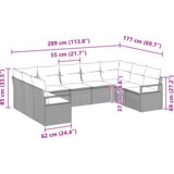  Set vrtne sofe od 9 dijelova s jastučićima svjetlosiva poli ratan | shoptok.hr