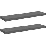  Plutajuće zidne police 2 kom sjajne sive 90 x 23,5 x 3,8 cm MDF | shoptok.hr