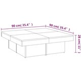  Stolić za kavu boja hrasta 90x90x28 cm od konstruiranog drva | shoptok.hr