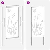 vidaXL Privatnost u vrtu Rezbarija Srebrno 50 x 140 cm Pocinčani čelik | shoptok.hr