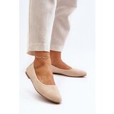 PE1 Beige Women's Suede Ballerina Flats Kommia | ePonuda.com