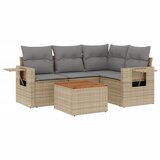  5-dijelni set vrtnih sofa s jastucima bež od poliratana | shoptok.hr