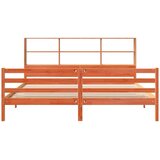 vidaXL Knjižna postelja brez vzmetnice vošč. rjava 180x200cm trden les | Shoptok.si