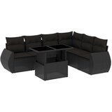  7-dijelni set vrtnih sofa od poliratana s jastucima crni | shoptok.hr